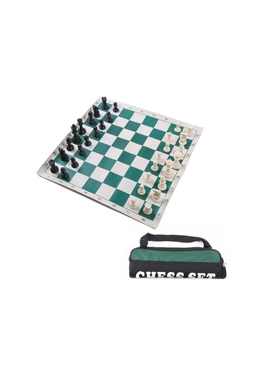 Sones Taşıma Çantasıyla Birlikte 34,5 Cm Katlanabilir Taşınabilir Satranç Takımı