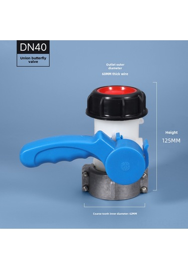 Konesam 1000l Ibc Plastik Tank Açık Kapak Kutu, Asit Ve Baz Dayanıklı Dn40 Kelebek Valfi, 62mm Canlı Bağlantı Mx Vana Aksesuarı