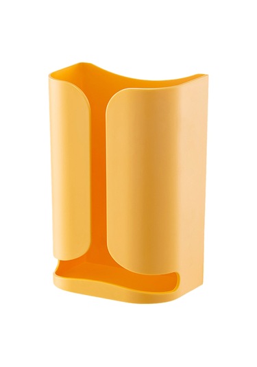 Symbee Abs Mutfak Banyo Mutfak Çöp Poşeti Ve Kağıt Havlu Saklama Kutusu, Dikişsiz Yapıştırıcı İle Duvar Montajlı, T-şekilli Çıkışlı Çok Amaçlı Depolama Kutusu Sarı Sarı