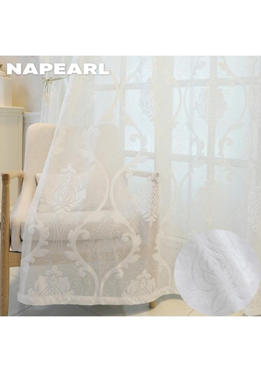 1 Pc Napearl Moda Avrupa Tarzı Tül Perdeler Yüksek Kaliteli Yumuşak Tül Perdeler Oturma Odası Yatak Odası Ev Dekor İçin Mavi
