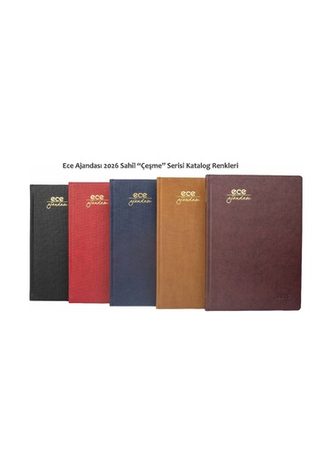 Ece Ajandası Çeşme 2026 Kırmızı - Haftalık 110 Gr. İthal Kağıt Sert Kapak 19,5x28 Kırmızı