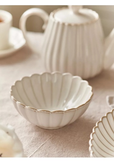 Roomi 340 Ml Seramik Derin Salata Kasesi, Desenli Tabak 196049131 Sütlü