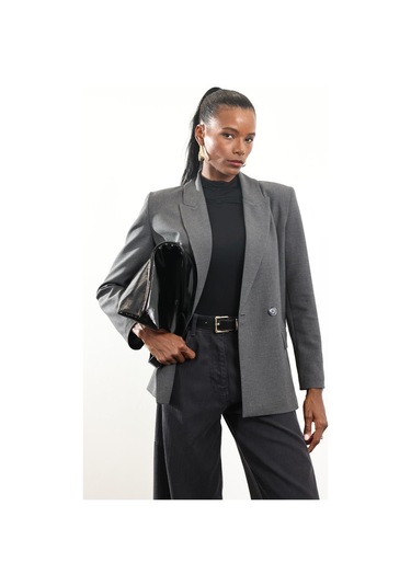 Antrasit Çift Düğmeli Blazer Ceket 17165 Antrasit