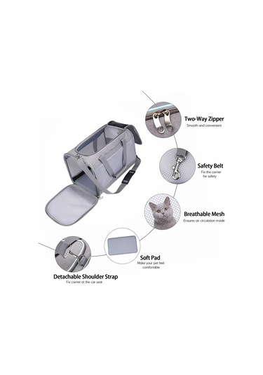 Samdoo Küçük Evcil Hayvan Taşıma Çantası - Nefes Alıcı Mesh - Çoklu Taşıma Seçeneği - Katlanabilir - Araba Tekerleği Güvenliği - Pembe 15kg Yük