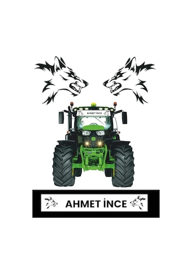 Traktör Özel Kurtlu Güneşlik Yazısı Cam Sticker