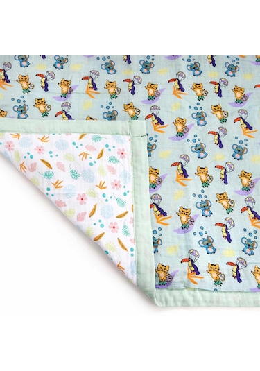 Milk&moo Müslin Battaniye Elyaf Dolgulu Jungle Friends Çok Renkli
