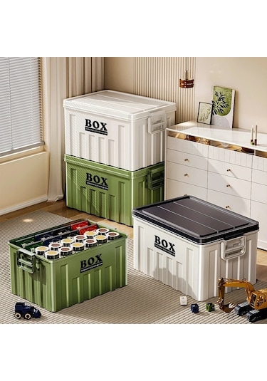 Gateesat Yeşil Orta Boy Endüstriyel Saklama Kutusu Kapaklı Taşınabilir Stackable Toz Nem Geçirmez Yeşil