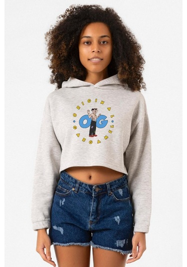 The Smurfs Gargamel Grimelanj Kadın Crop Kapşonlu 001