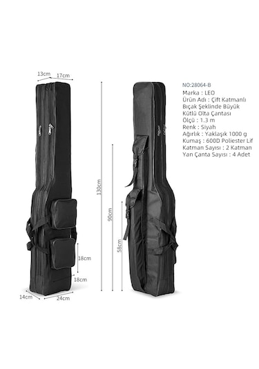 Olta Kamışı Çantası 1.3m Siyah