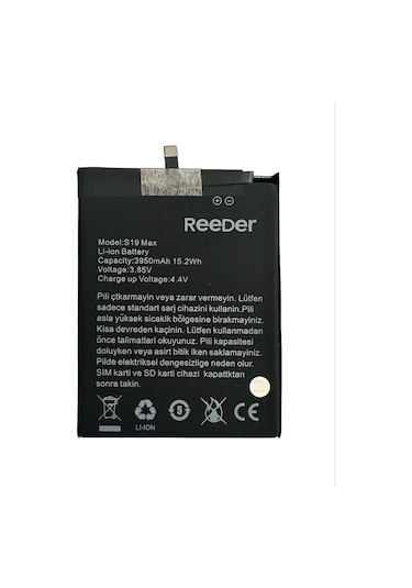 Reeder S19 Max Batarya Pil 3950