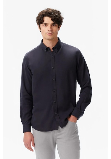 Nautica Erkek Siyah Classic Fit Gömlek-11421 Siyah