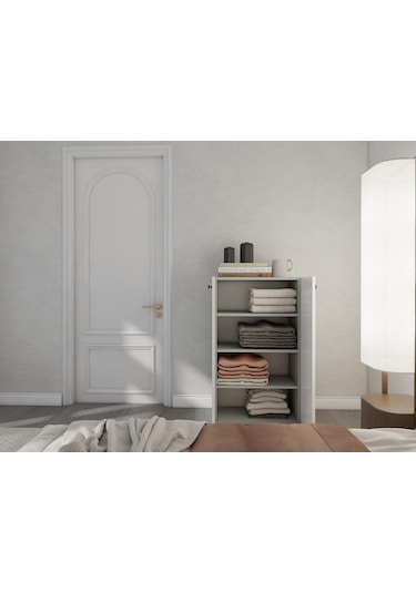 2 Kapaklı Çok Amaçlı Dolap Kül Gri Gri