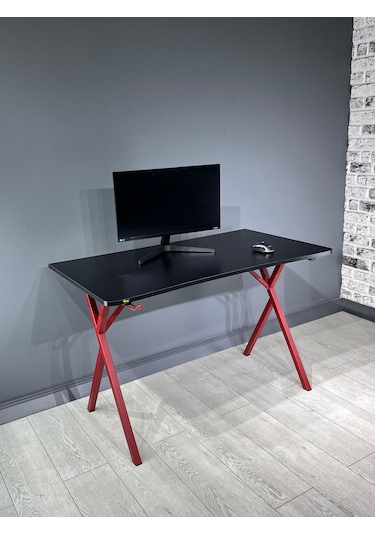 Heygaming Profesyonel Oyuncu Masası Siyah Kırmızı Bilgisayar Masa Siyah