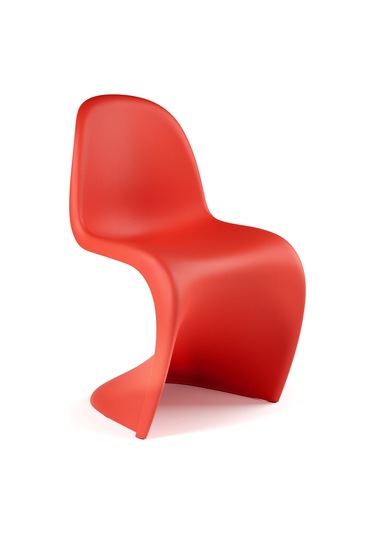 Vitra Panton Sandalye, Verner Panton Tasarımı, Modern Tek Parça Plastik Sandalye Kırmızı