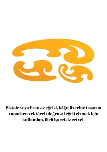 Geoderik Cetvel Ve 3'lü Pistole Cetvel Seti Şeffaf