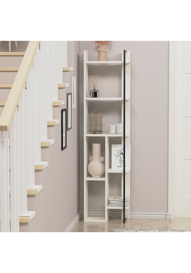 Lagomood Simge Köşe Kitaplık Beyaz