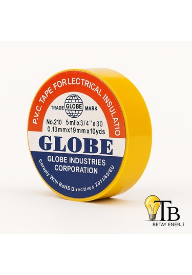 Sarı Elektrik İzolasyon Bandı Betay Enerji Globe 5 Adet