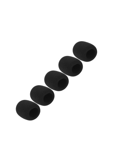 Ruicoo Mikrofon Köpük Koruması 5'li Paket - Rüzgar Ve Solunum Gürültüsünü Azaltır - Siyah - Standart Top Tipi Mikrofonlar İçin Uyumlu