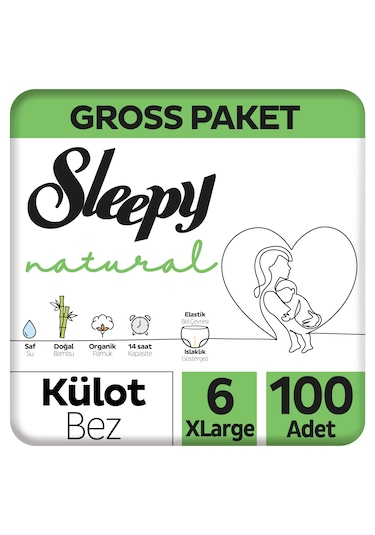 Sleepy Natural Gross Paket Külot Bez 6 Numara Xlarge 100 Adet