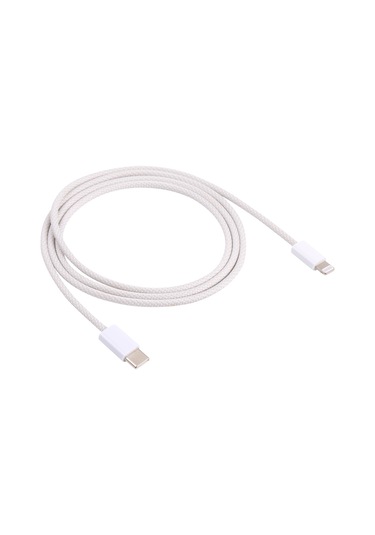 12w Pd Usb-c / Type-c - 8 Pin Veri Kablosu, Kablo Uzunluğu: 1m Beyaz