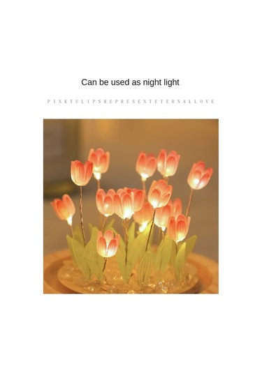 Szypzstore Lale Gece Lambası El Yapımı Kendin Yap Lale Kız Oturma Odası Gece Lambası Masaüstü Lambası Romantik Ortam Lambası-sarı Dq4kol Beyaz