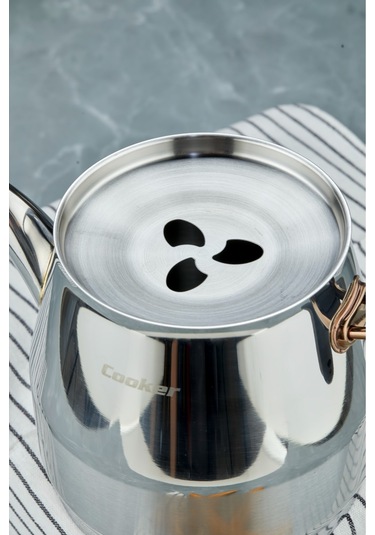 Everest 18/10 Paslanmaz Çelik Aile Boy Çaydanlık 1,40 L Demlik 2,75 L Alt Hazne Siyah