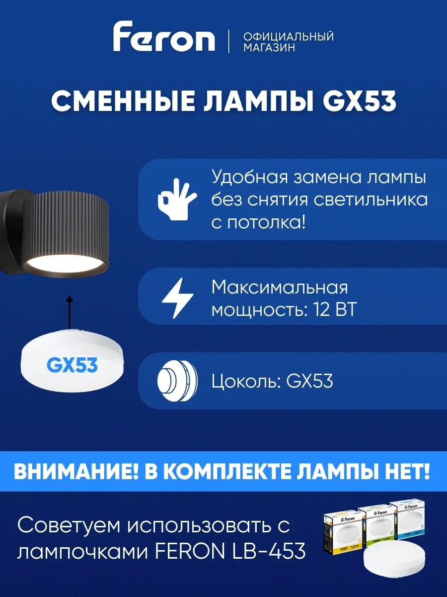 Feron Gx53 Duvar Apliki Tüyü 311677611 Siyah