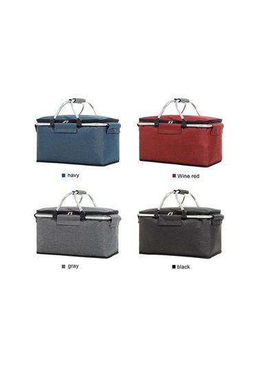 Tongxida 30l Siyah Isı Saklama Çanta - Dış Mekan Piknik, Kamp, Alışveriş İçin Su Geçirmez, Taşınabilir Depolama Sepeti, Çok Re Çok Renkli