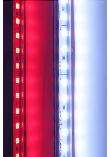 Alüminyum Kasalı Çubuk Bar Led 12v 72 Ledli 5730 Şeffaf Cam Kırmızı Led