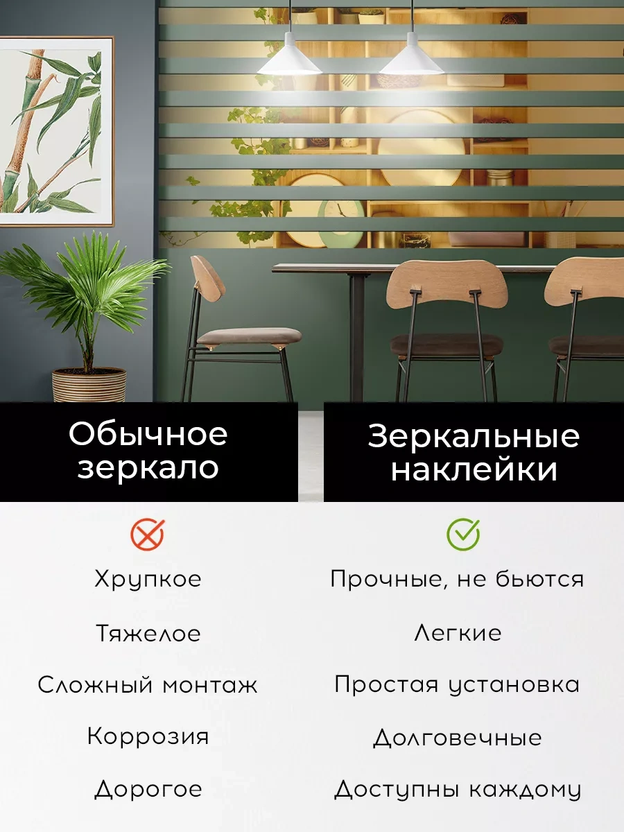 Conflate Ayna Çıkartmaları Şeritler 5x50 Cm 20 Adet Altın 198417083 Altın Rengi