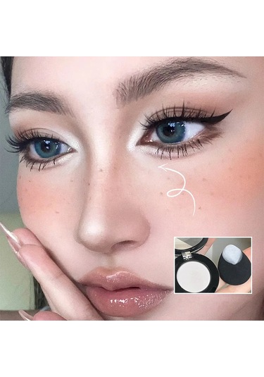 Saf Beyaz Mat Göz Farı Yalan İpekböceği Tozu Yüz Şekillendirme Parlatıcı Tek 1 C01