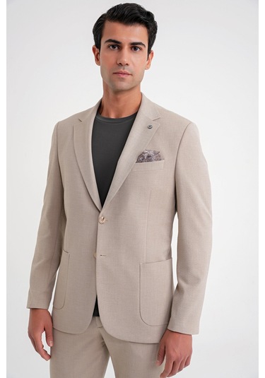 C 698 Ceket Regular Fit Bej-1 Casual Bej