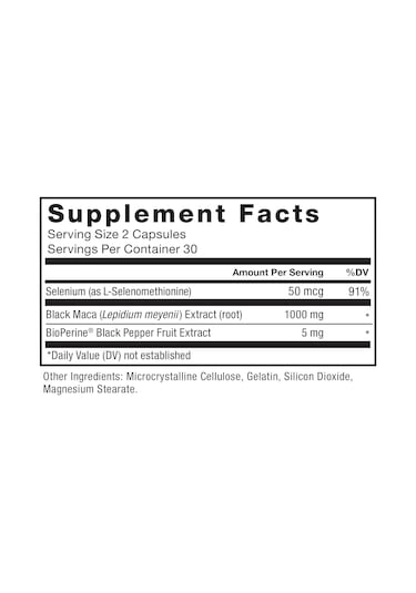 Force Factor Black Maca Root Vitality For Men 1000mg, 60 Capsules