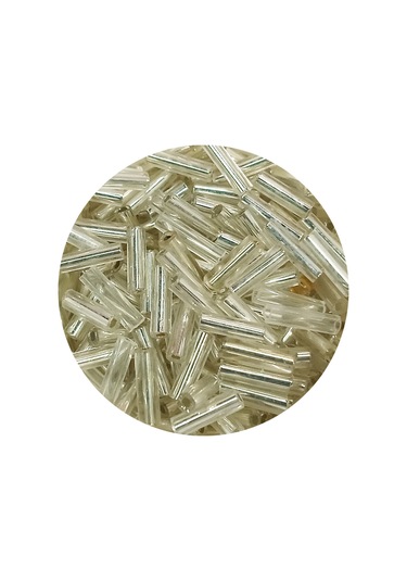 Uzun Boru Kesme Boncuk Çap 2mm Uzunluk 10 Mm - 60 Gram - Gümüş - Bnc271