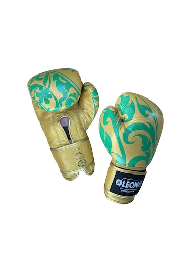Leon Flower Deri Kick Boks Ve Muay Thai Eldiveni Altın Sarısı Altın
