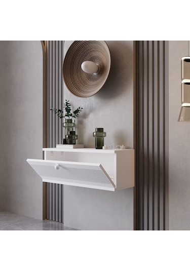 Melura Home Melura Dresuar %100 Mdf Kapaklı Duvara Monte Beyaz
