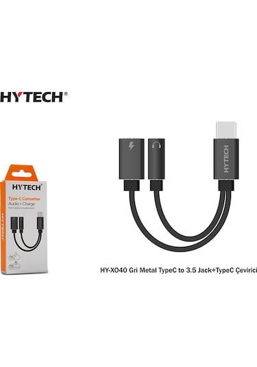 Hytech Hy-Xo40 Gri Metal Typec To 3.5 Jack+Typec Çevirici