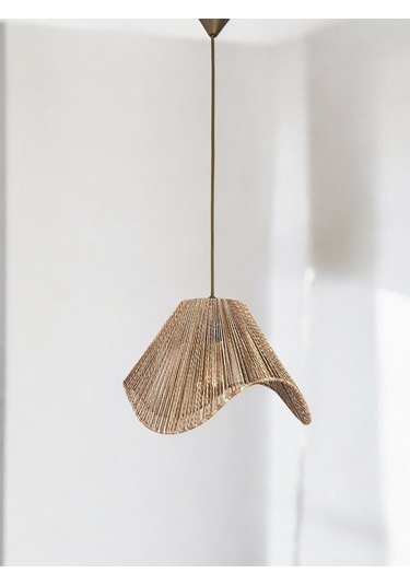 Hasır El Yapımı Bohem Asimetrik Şekilli Rustik Avize - Çok Renkli Çok Renkli