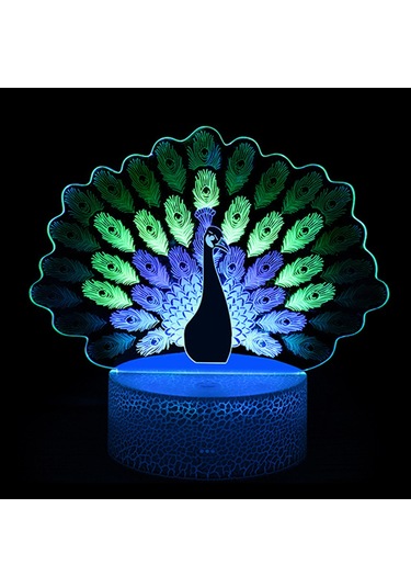 Yifomall 3d Dinamik Renkli Led Gece Lambası, Dokunmatik Ve Uzaktan Kumandalı, Usb/aa Pil Besleme, Abs Kırık Desenli, Yatak Odası Dekoratif Hediyelik Alet Lc-492 Beyaz