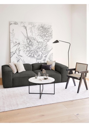 Relax Soft 2 Modül Koltuk Siyah Keten 900 Koyu Siyah
