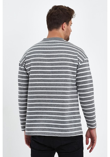 Alexander Gardi Alexandergardı Çizgili Comfort Fit Basic Sweatshirt B23-00158 001