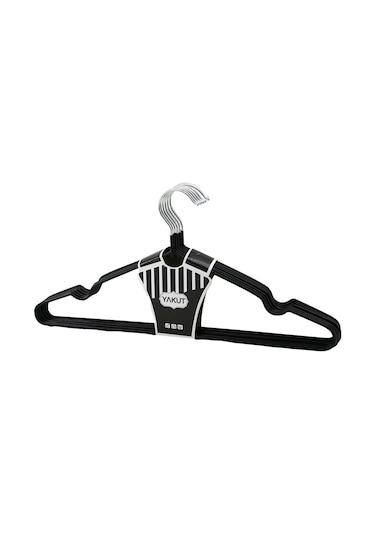 Siyah 10pcs Silikon Kaplamalı Metal Elbise Askısı 5468 Çok Renkli