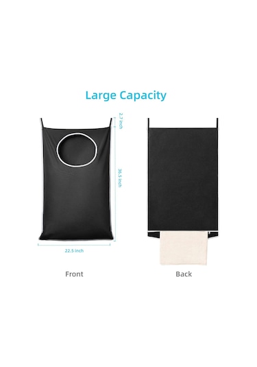 Cbtx Banyo Çamaşır Saklama Çantası Duvara Montaj Asılı Giyim Organizatör Siyah Diğer