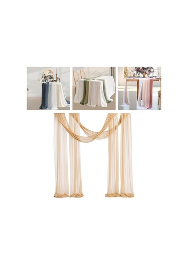 Homyl Düğün Kemeri Drapaj Masa Koşucusu Arka Plan Temalı Altın