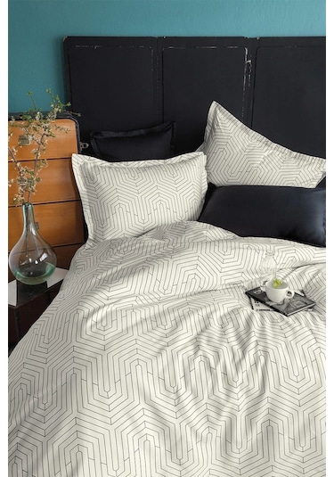 Strada White 210 Tc 83 Tel Pamuk Saten Nevresim Takımı Tek Kişilik