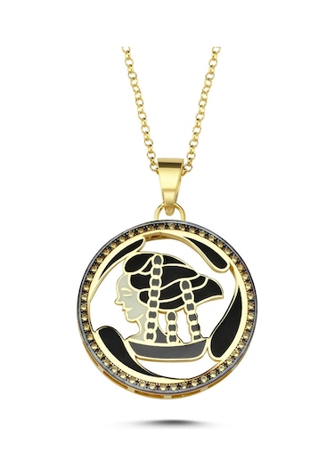 Kayra Mücevher Mineli Terazi Burcu Altın Kaplama Kolye