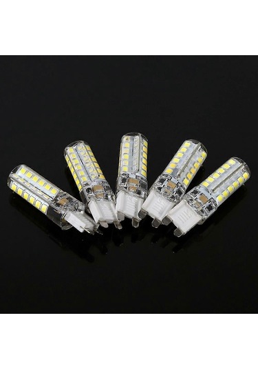 5x 5w G9 2835 Smd Lamba Silikon Gövde Spot Mısır Işığı 48 Adet Led Ampul Beyaz