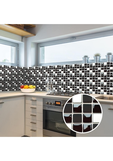 10 Adet/takım Kendinden Yapışkanlı Mozaik Tarzı Simülasyon Kiremit Duvar Çıkartmaları Oturm Banyo Güzel Duvar Sticker Dğ. 56759508 Diğer