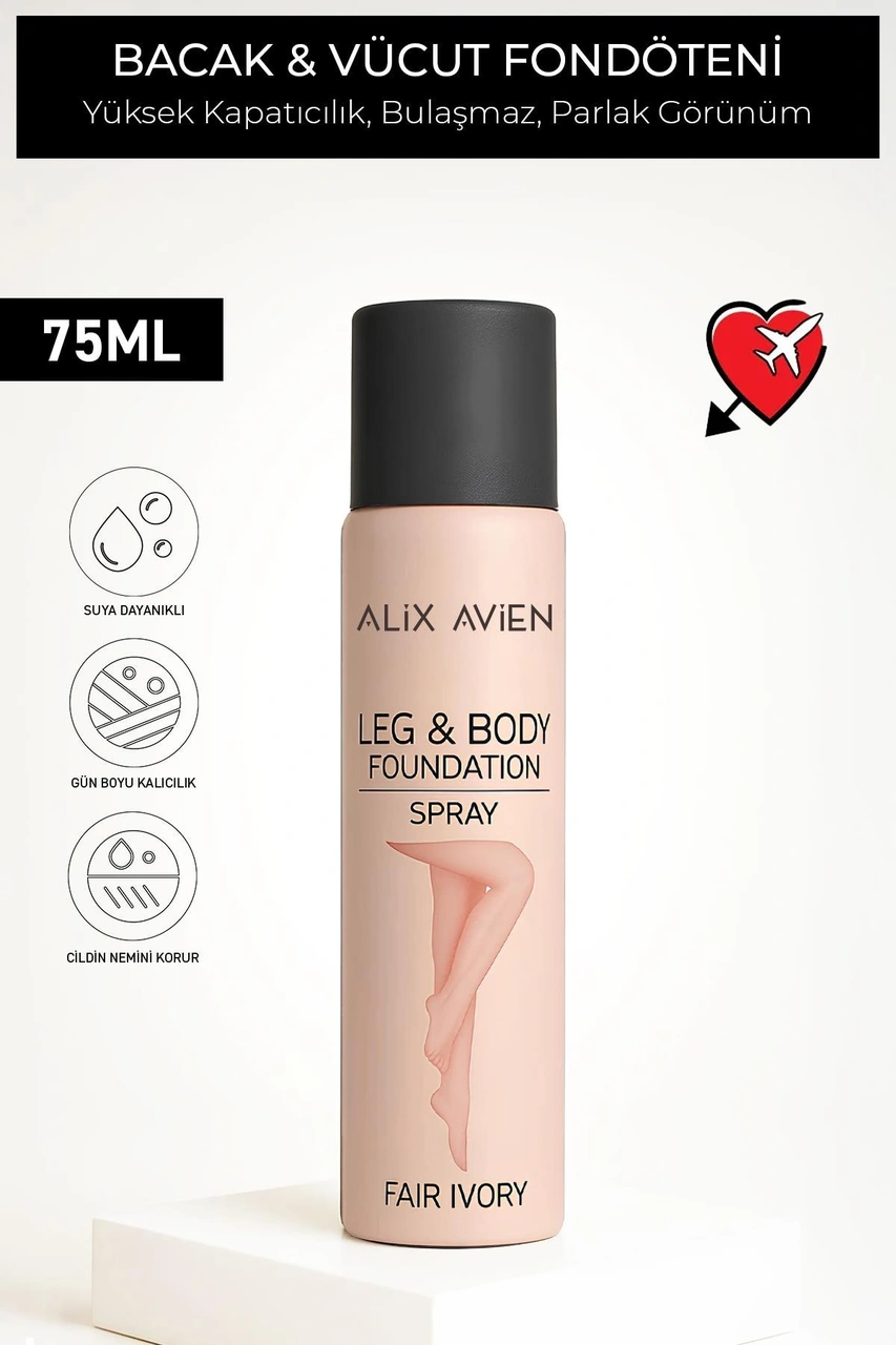 Alix Avien Bronzlaştırıcı Etkili Çatlak Ve Görünümü Önleyici Sprey Çorap Bacak Fondöteni Fair Ivory 75 ML