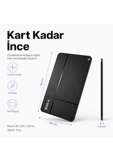 Hi Kart Apple Uyumlu iOS&android Takip Cihazı & Dijital Kartvizit Siyah 4'lü Paket